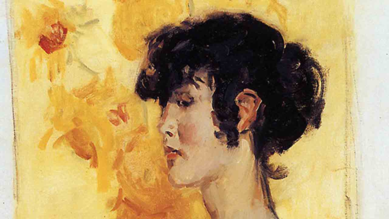 vrouw in profiel voor zonnebloemen van van gogh detail.jpg